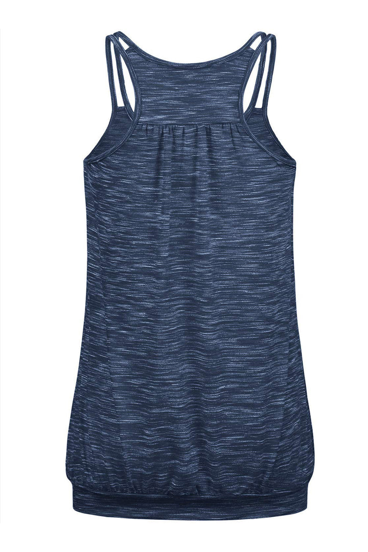 Womens Scoop Neck Spaghetti Strap Racerback Sports Tank Tops