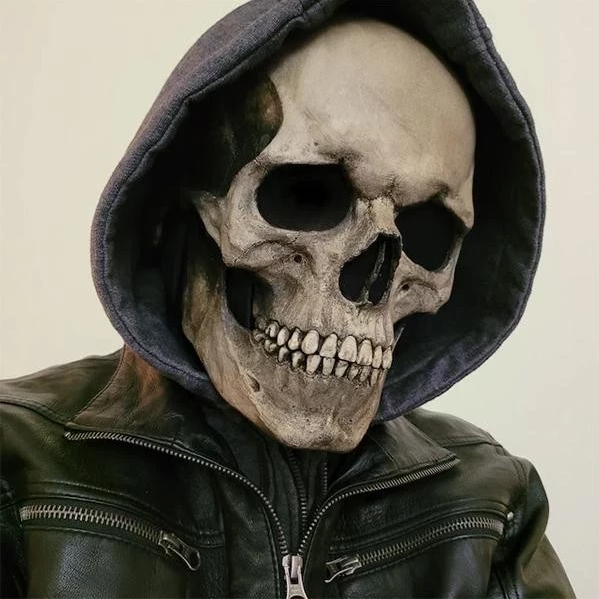 Full Head Skull Mask with Movable Jaw