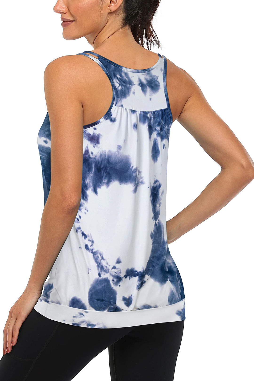 Womens Scoop Neck Spaghetti Strap Racerback Sports Tank Tops